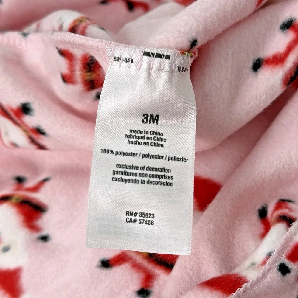 New Carters Fleece Christmas Blanket Sleeper PJs Footie Pajama Girl 3M 1 Piece